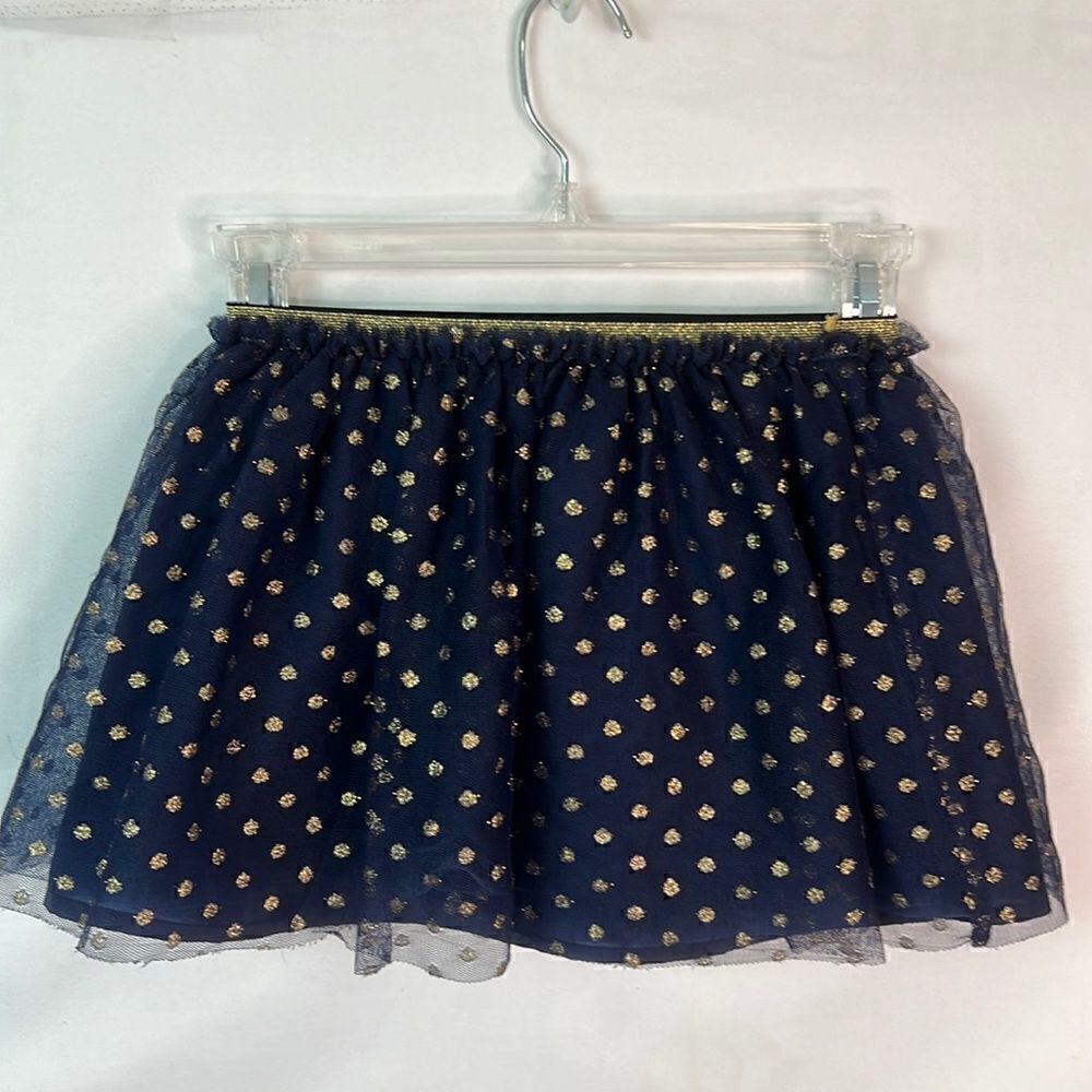 Hanna Andersson Navy Blue with gold dots tulle skirt size 100 (us size 4)